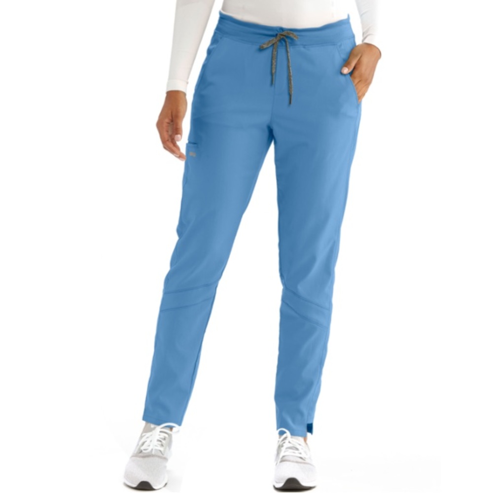 Grey’s Anatomy 3-Pocket Knit Waist Women’s Scrub Bottoms in Ceil Blue